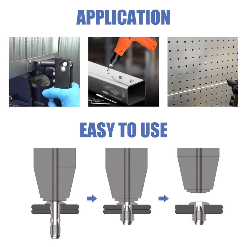 [Australia - AusPower] - 100 PCS 1/8" x 1/4" Aluminum Blind Rivets, 3.2 x 6mm Pop Rivets, Black 1/8" x 1/4" 