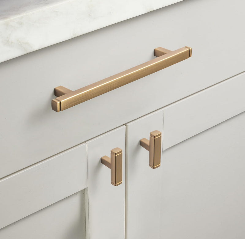 Goo-Ki 6 Pack 5 in (128mm) Hole Center Cabinet Pulls Champagne Bronze Zinc Alloy Kitchen Drawer Pulls Drawer Handles 6-3/4 Inch Length 1814-UBR-128 5 Inch Hole Centers
