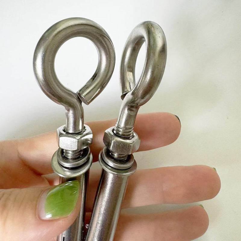 [Australia - AusPower] - Concrete Eye Bolt,2 Pack M8 Stainless Steel Expansion Screws Heavy Duty Shoulder Lag Eyebolts Lifting Ring Bolt Wall Concrete Anchors Fastener with Nut for Wall Ceiling Concrete Masonry 2 