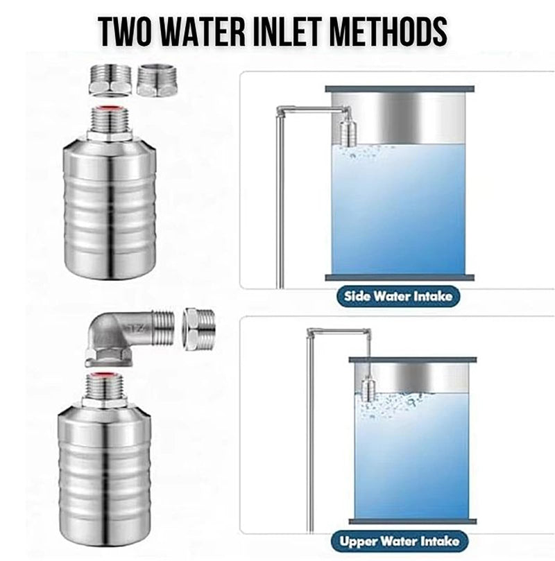[Australia - AusPower] - Automatic Water Float Valve, 1/2 to 3/4 Inch Connection Types, Stainless Steel 304 Fully Automatic Water Shut off Float Valve for Water Tank, Pool, Livestock Trough (3 Pack) 