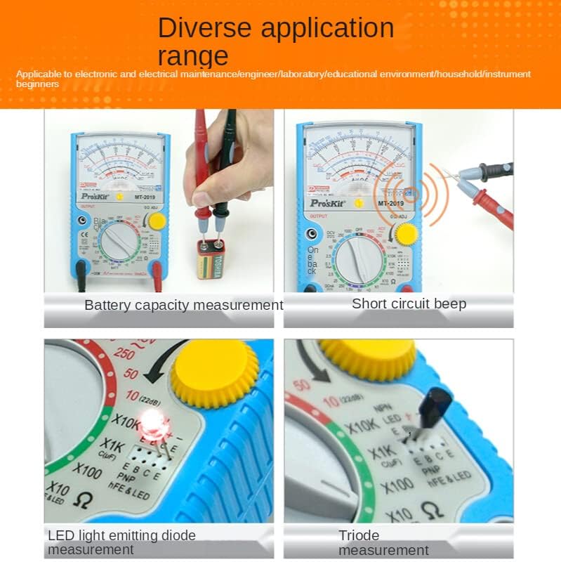 [Australia - AusPower] - MT-2019 Protective Function Analog Multimeter Safety Standard Professional Ohm Test Meter Tester Analog 