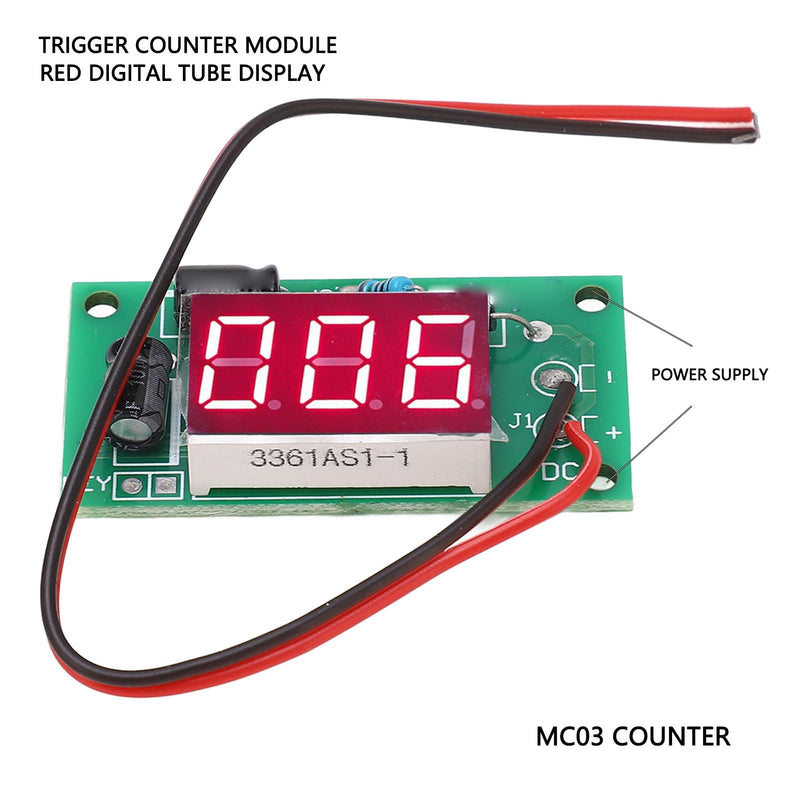 Counter Module 3 Digit Red Display Accumulator Module for Various Industries and Scenarios (4-7V) 4-7V