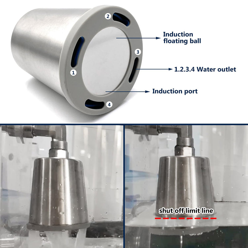2 PCS 304 Steel Water Float Valve, Water Level Control Water Tank Traditional Float Valve Upgrade (1/2 inch Side Inlet) 1/2 inch Side Inlet