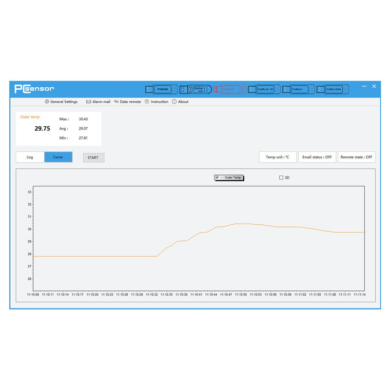 [Australia - AusPower] - TEMPer1F Computer Thermometer, Real Time Temperature Sensor Logger, Ambient Temperature Monitoring Data Recorder,Upper Lower Limit Temperature Alarm,for 
