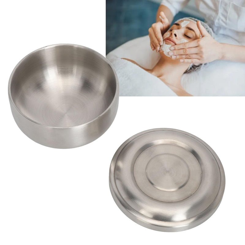[Australia - AusPower] - Agatige Facial Mask Mixing Bowl, 304 Stainless Steel Portable Esthetician Bowls Gauze Dressings Jar with Lid for Kitchen Beauty Salon Hospital 