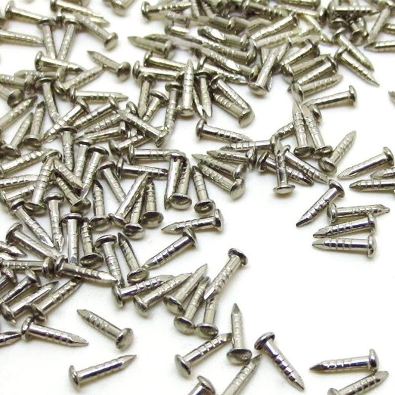 Tiny Wooden Nails for DIY Craft Projects, Antique Drawer Repairing, Mini Boxes Decorative Accessories[Set of 200pcs] (1×6mm, Silver) 1*6mm