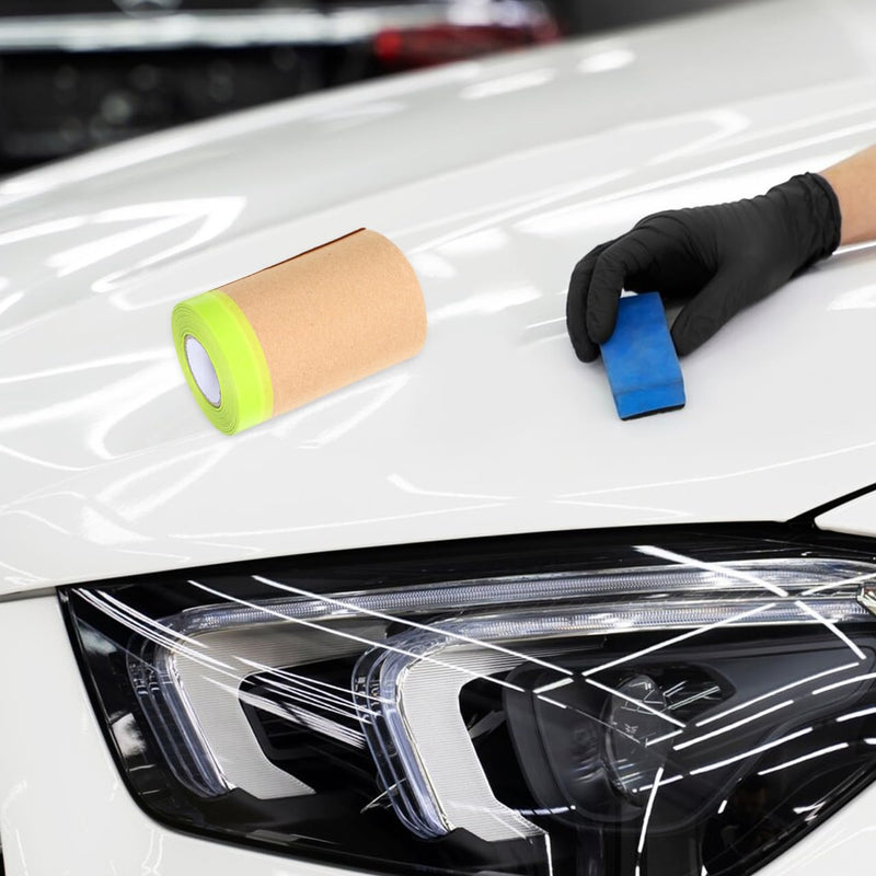 DECHOUS Pre-Taped Masking Paper for Painting, Automotive Paint Protection Roll, Adhesive Drape Paper for Car, Home, Furniture Covering