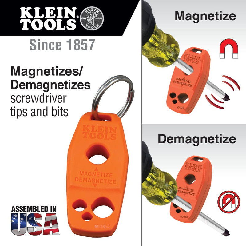 Klein Tools 85146 Screwdriver Set with Magnetizer / Demagnetizer for Magnetic Tips 3 Slotted, 3 Phillips, Home Improvement, 7-Piece 6 -Piece Set with Magnetizer