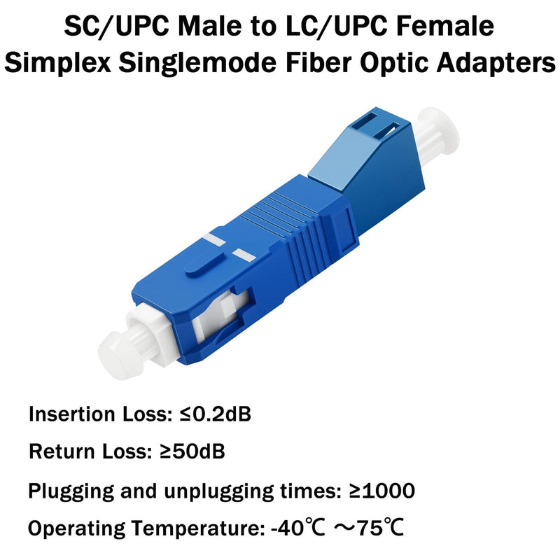 [Australia - AusPower] - FiberPrime- SC/UPC to LC/UPC Fiber Optic Adapter, Male-Female, Simplex Singlemode Fiber Optic Coupler, Hybrid Optical Fiber Convertor Adapter, 5Pack 5 SM-SC-LC-SX 