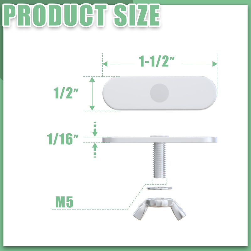 [Australia - AusPower] - T-Slot Bolts with Wing Nut,20 Packs M5x12mm Thread Size T-Bolts,Sliding T-bolt with Butterfly Nut and Washer,T-Track Bolts and Wing Knobs for AC Winsow Seal Panels and DIY Project 