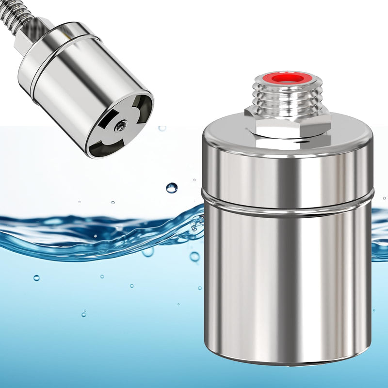 [Australia - AusPower] - Stainless Steel Automatic Water Level Control Float Valve, 2-Pack, 1/2 inch,304 Grade Side Inflow Design for Water Tanks, Swimming Pools, Livestock Tanks (side water) side water 