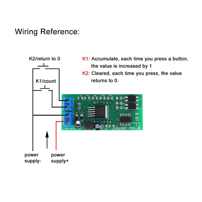 [Australia - AusPower] - 4 Digit Digital Display Counter Module with Memory Function 