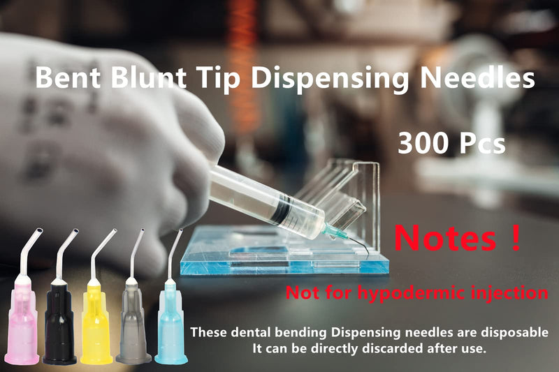 [Australia - AusPower] - 300 Pcs Bent Blunt Tip Dispensing Needles, Bent Flow Dispensing Blunt Needle, Disposable Bent Irrigation Blunt Needle Tips, Great for Oil or Glue Applicator (Pink (18G)) Pink (18G) 