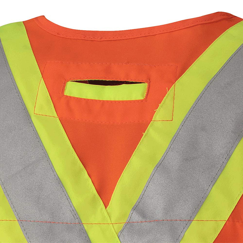 Pioneer High Visibility Woven Surveyor Safety Vest with Mesh Vents, Reflective Tape, 19 Pockets, Orange, Unisex, 4XL, V1010150U-4XL 4X-Large