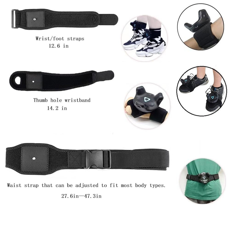 [Australia - AusPower] - HTC Vive Full Body Tracker Strap, Tracker Fixed Strap, Waist Belt, Hand and Foot Strap, 1 for Virtual Reality, 2 Hand Bowl Straps,2 Palm Strap 