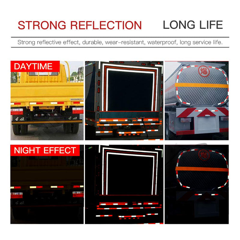 JCXJ 2inx100Ft Dot-C2 Red/White Reflective Safety Conspicuity Tape Waterproof High Intensity Reflective,Caution Sign,Driveway reflectors Tape for Vehicles,Trailers,Boats,Signs,Outdoor, Cars, Trucks 2 in x 100 Ft