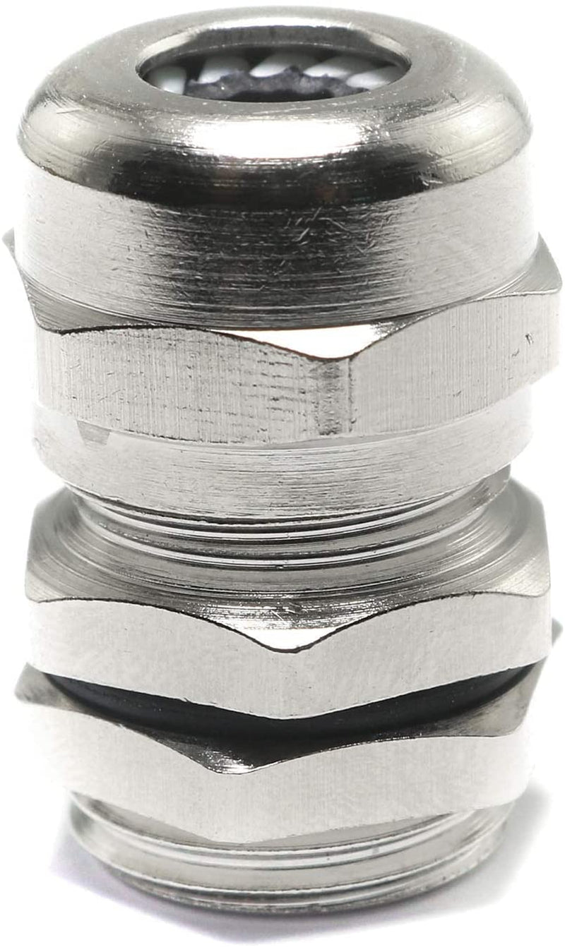 [Australia - AusPower] - 5PCS PG9 4-8mm Wire Range Metal Waterproof Connector Fastener Locknut Stuffing Cable Gland 