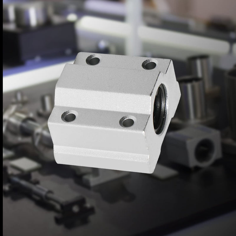 Aopin SCS12UU Linear Ball Bearing Aluminum Slide Block, ID 12mm Linear Motion Ball Bearings CNC Slide Bushing, 4 Rows of Steel Balls, Great for CNC, 3D Printer, Linear Rail Guide 4 PCS
