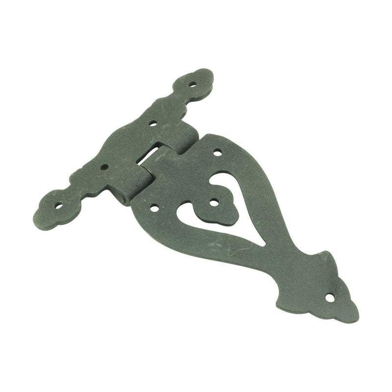 Renovators Supply Manufacturing Black Wrought Iron Strap Door Hinges 5-3/8 Inch Rustic Barn Cabinet Hinges RSF Rust Resistant Victorian Flush Mount Hardware with Screws Pack of 1