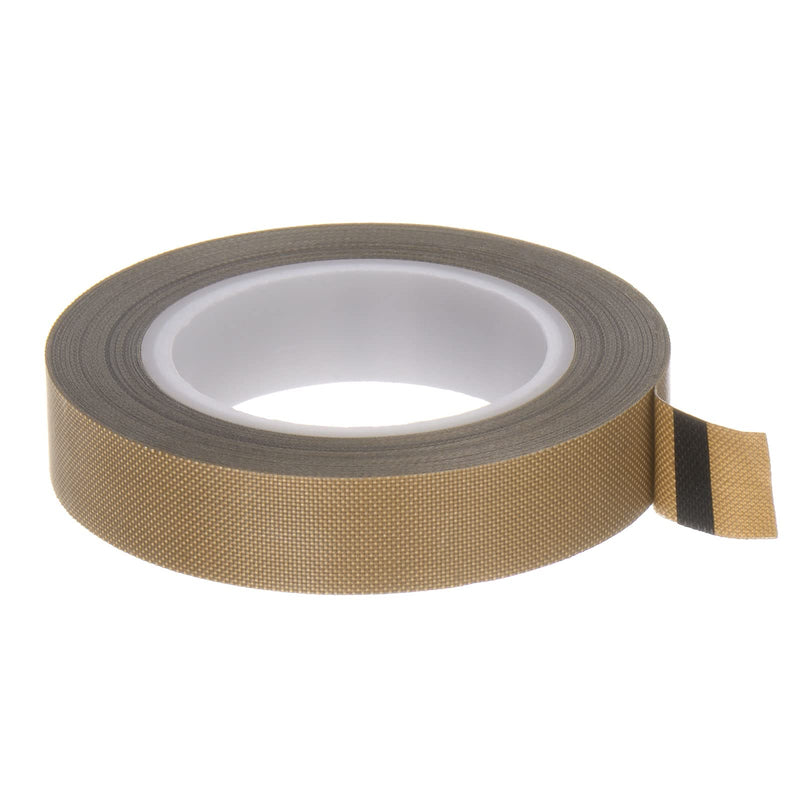 HARFINGTON Fabric PTFE Tape Roll, 0.5" x 33 ft High Temperature PTFE Adhesive Tape 0.18mm Thickness for Vacuum Sealer Machine Hand Impulse Sealers, Brown