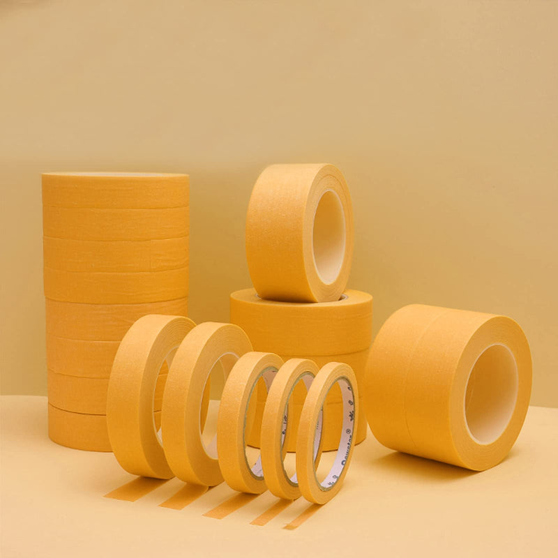 6 Rolls Fine Line Tape 1/16, 1/8, 1/5, 2/5, 1/2, 3/4 Inch x 55 Yard Fineline Masking Tape Painter Adhesive Automotive for DIY Car Auto Paint (Yellow, 1/4 Inches) Yellow