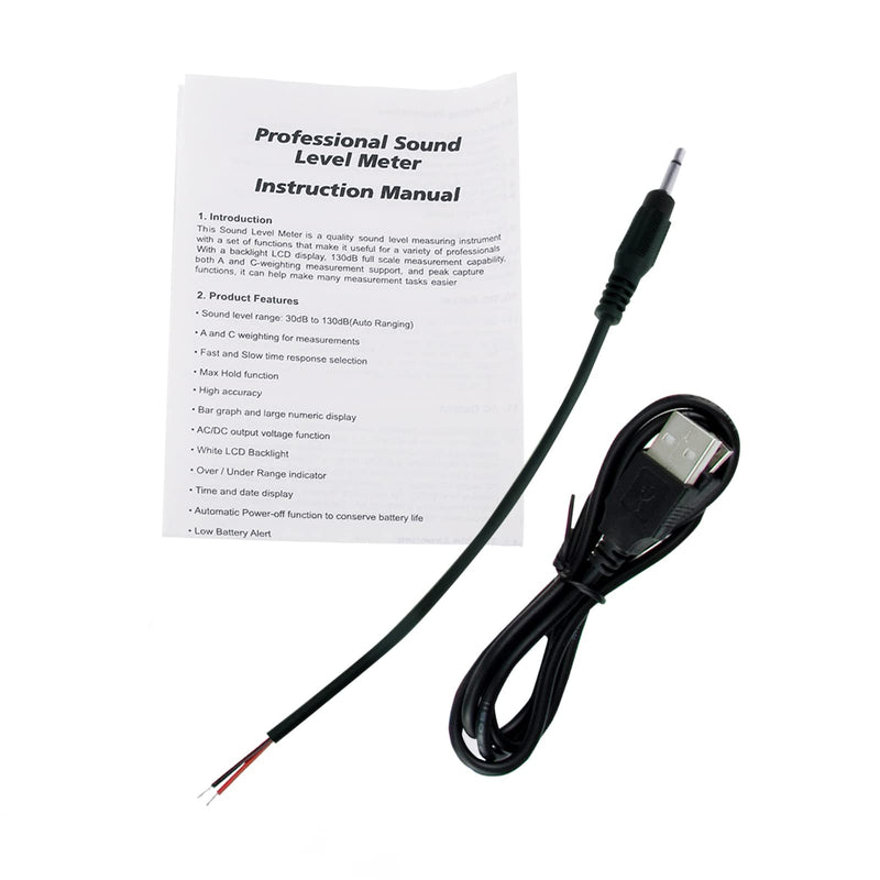 [Australia - AusPower] - Decibel Meter Digital Sound Level Meter Professional Noise Meter High Accuracy 30dB to130dB Measuring Range with Backlight Display for Classroom, Office, Home, etc. Without Data Record Function 