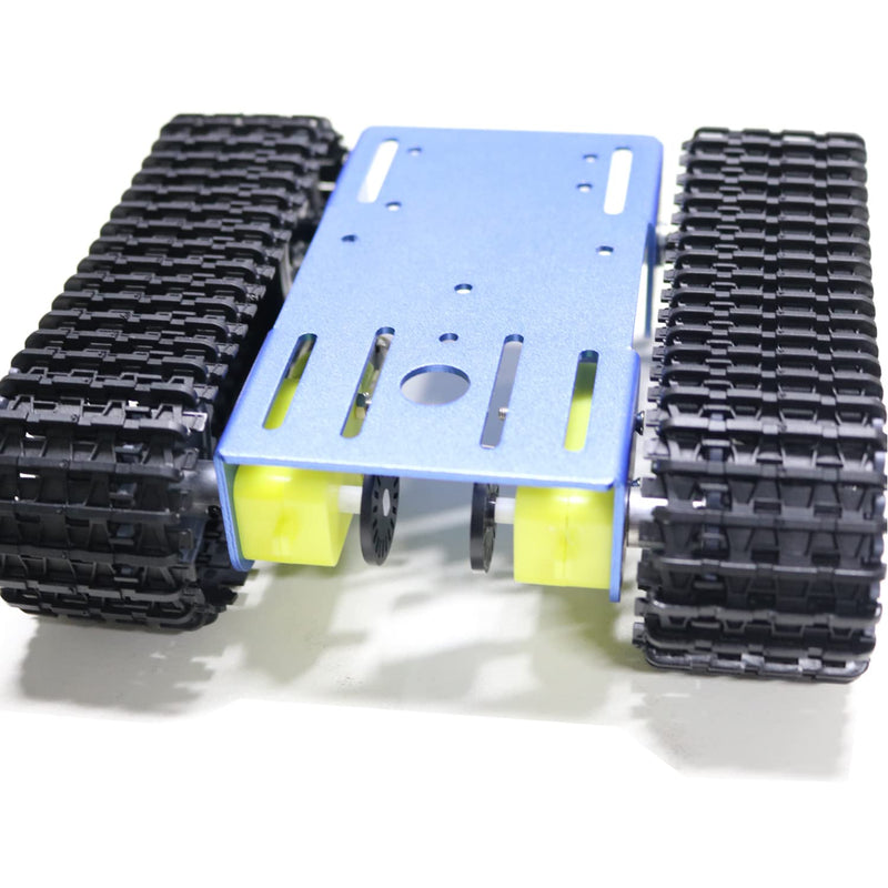 [Australia - AusPower] - Professional Tank Chassis Kit, TT02 Metal Frame Crawler Robotic Tank Chassis Platform for Arduino (Blue) Blue 