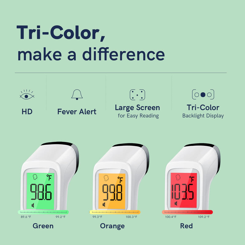 [Australia - AusPower] - No-Touch Thermometer for Adults and Kids - LCD White & LCD Green 