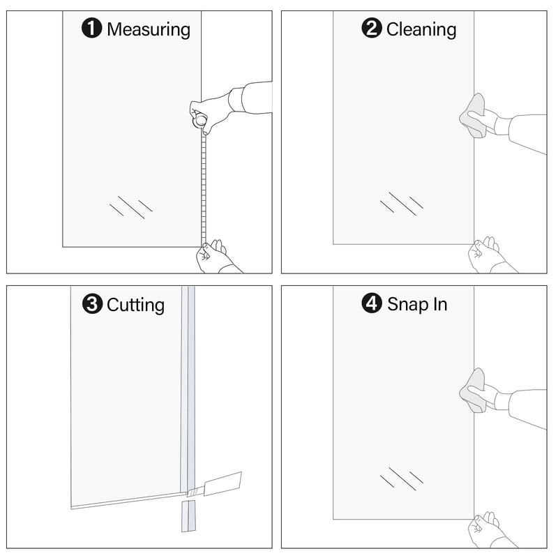 Yecaye 3 Pack Shower Door Seal,Shower Door Sweep,Frameless Glass Seal Strip for Side Door,Stop Leaks and Create a Water Barrier Guard (Side-3/8 x39) Side-3/8"x39"