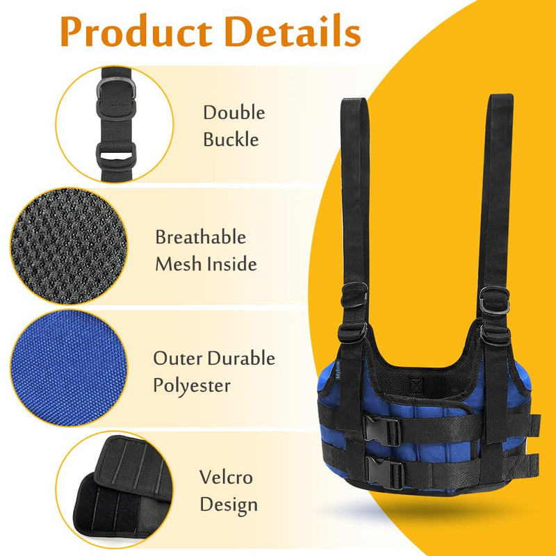 [Australia - AusPower] - Mybow Back Stretcher, Lumbar Traction Device, Spine Decompression Belt for Pain Relief, Spinal Back Stretcher Belt, Thoracic Spinal Decompression Harness, Portable Stretching Device (Medium) Blue 