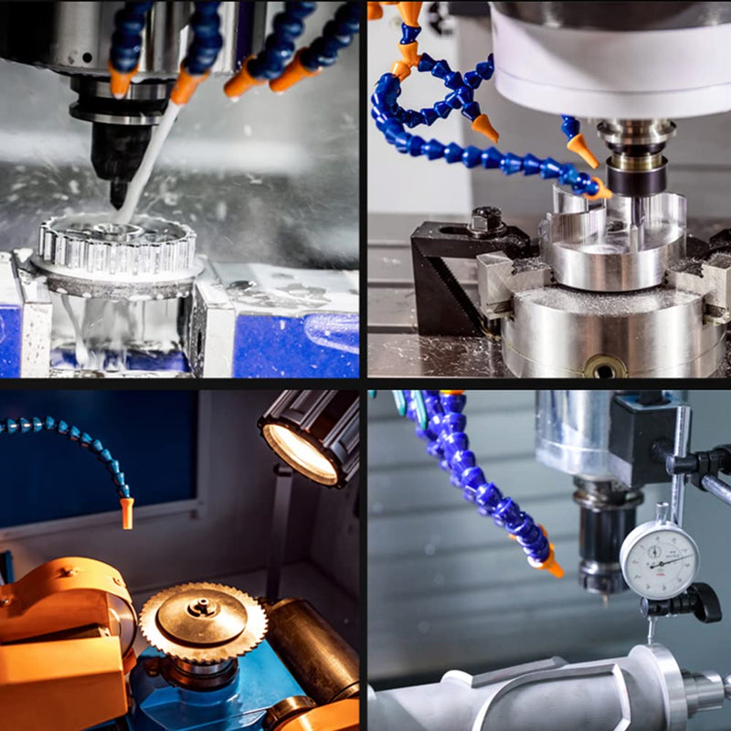 [Australia - AusPower] - Magnetic Base with Barb Connector + 1/4"PT Round Nozzle Plastic Coolant Pipe with Switch Adjustable Flexible Water Oil Cooling Hose Round Mouth 
