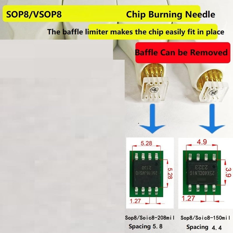 Sop8 Chip Download Burn Write Probe Spring Needle Flash Eeprom Chip Burner Cable Sop8 150 mil 4.4 mm Pack of 1