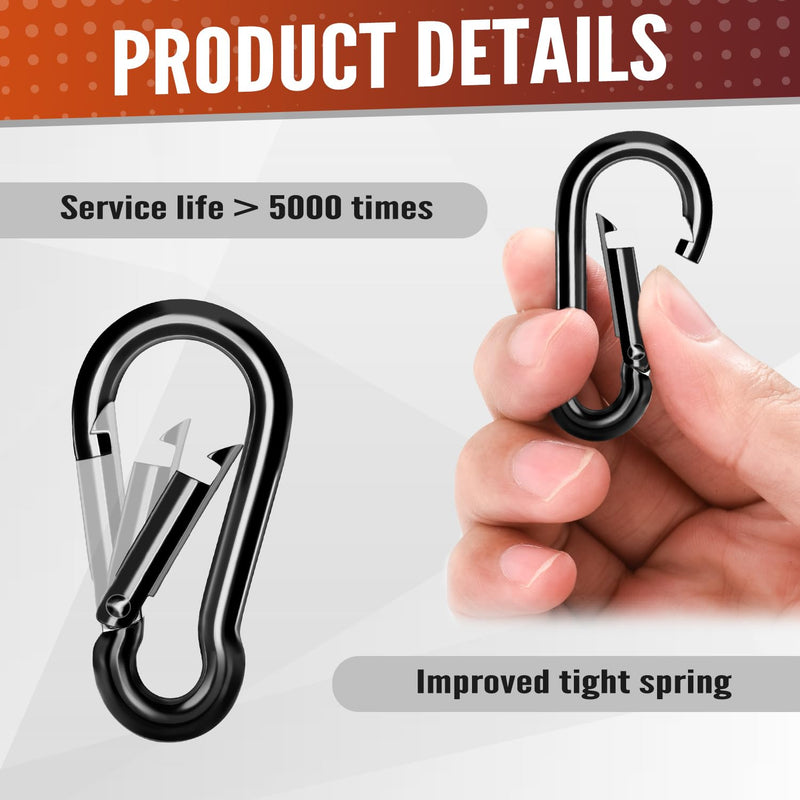 [Australia - AusPower] - 6 Pcs Spring Snap Hooks, 2 Inch Carabiner Clip, Heavy Duty Carabiners Snap Hooks Quick Link for Indoor and Outdoor Activity, Camping, Climbing, Fishing, Hiking 6 