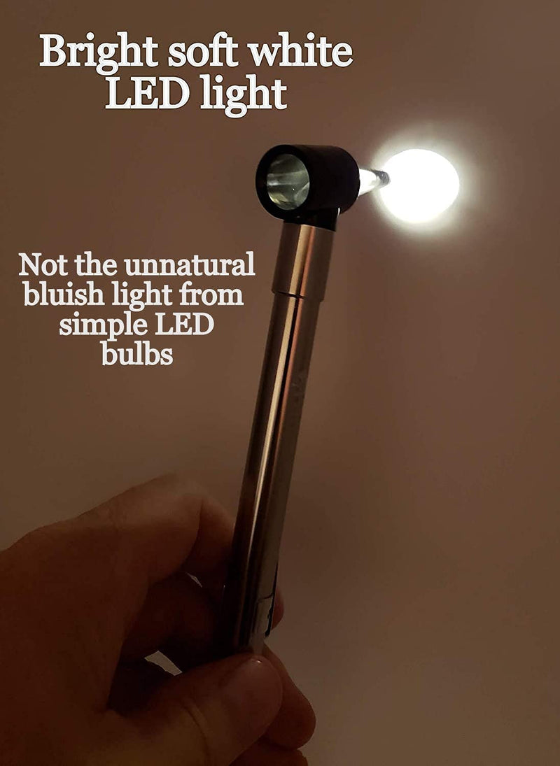 [Australia - AusPower] - Third Generation Dr Mom Slimline Stainless LED Pocket Otoscope with an Optical Quality Glass Lens and Hard Plastic Travel Hard Case - Silver 