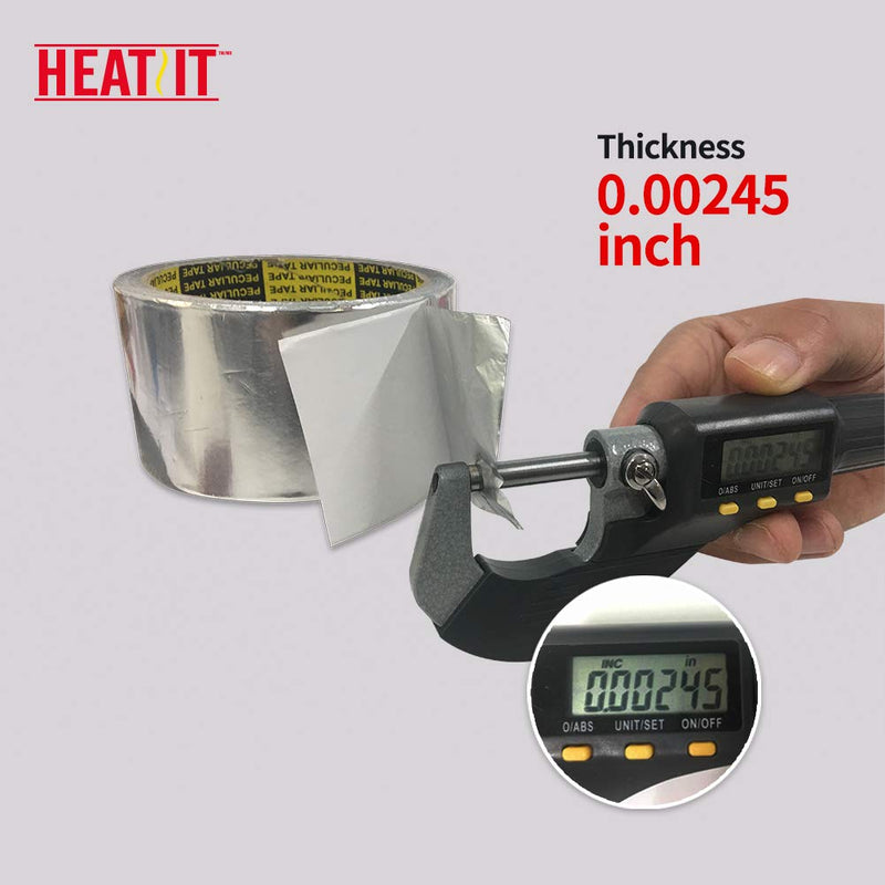 HEATIT Aluminum Foil Tape Professional Grade 2 inch x 30 feet (10yard Length) Thick 5.3mil (2.4mil foil and 2.9mil Backing Paper) for HVAC, Ducts, Pipes, Metal Repair, Heating Cable Application etc 10-yard 2.4mil