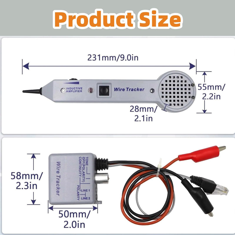 [Australia - AusPower] - 200EP Wire Tracer Circuit Tester Tone Generator Kit 200EP Cable Tester Audio Adjustable Tone Inductive Amplifier Cable Toner Detector 