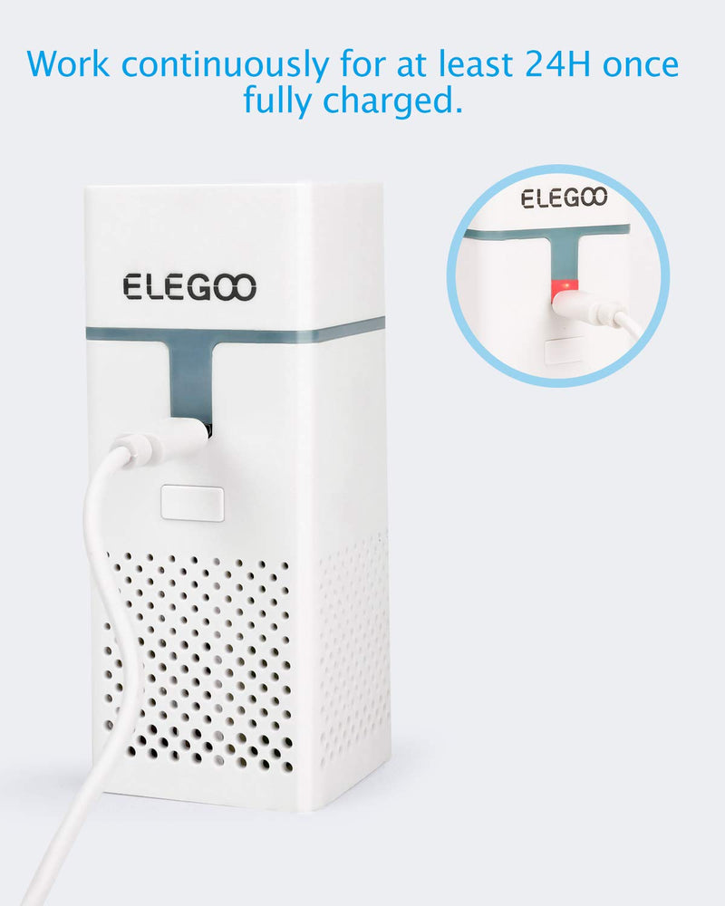 [Australia - AusPower] - ELEGOO 2PCS Mini Air Purifier with Activated Carbon Filter and Universal Adaptor for LCD/DLP/MSLA Resin 3D Printer Rechargeable 