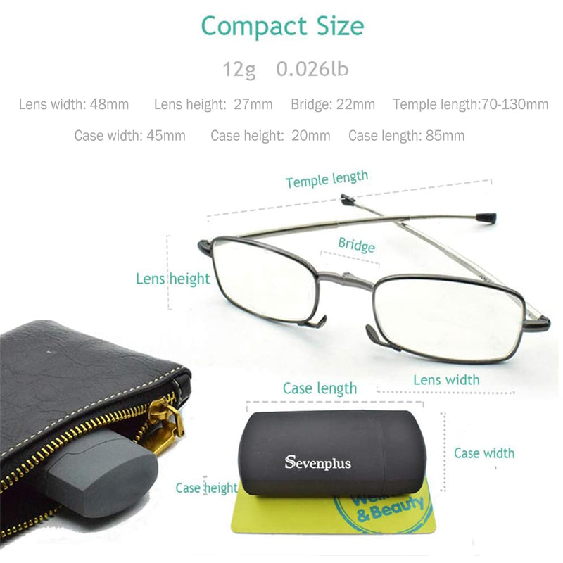 [Australia - AusPower] - 2 Pack Reading Glasses Blue Light Blocking, Anti UV Glare, Foldable Computer Spring Hinge Readers for Women Man Black&gunmetal 1.5 x 