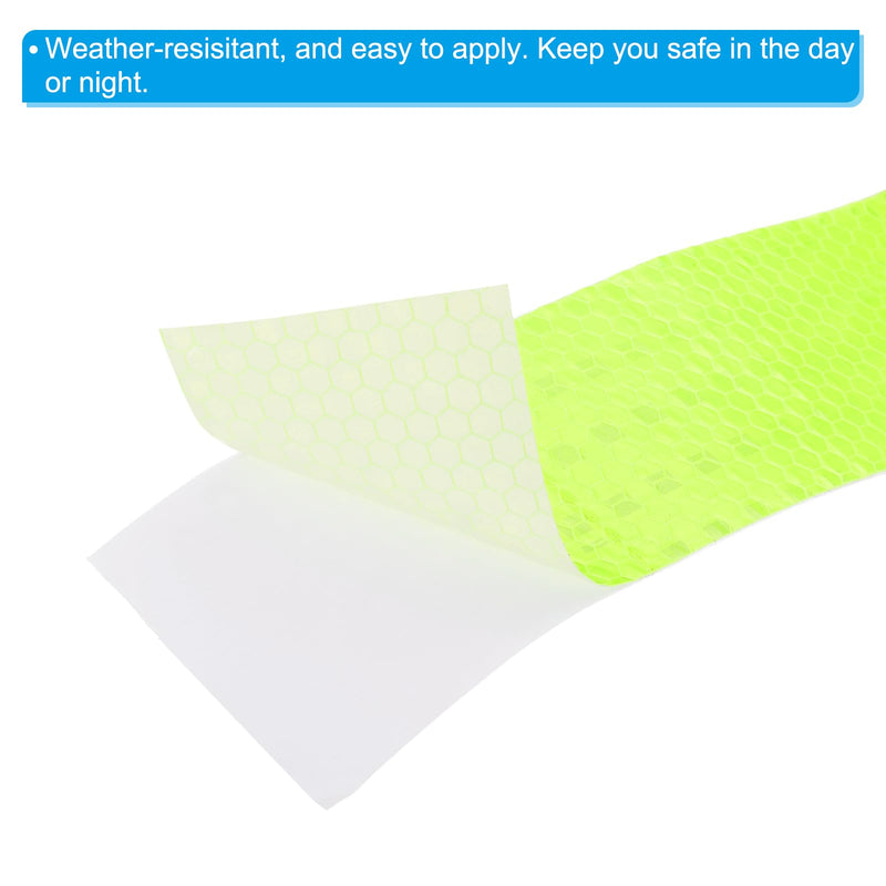 PATIKIL 4 Inch x 10 ft Reflective Tape, 1 Roll Waterproof Self Adhesive High Visibility Caution Warning Safety Tape Reflector with Scraper for Trucks Trailers Cars, Bright Green