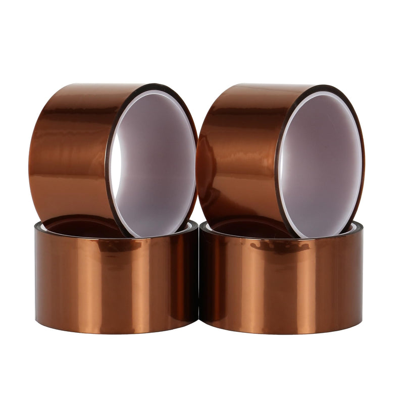 BOMEI PACK Polyimide Tape, 4 Pack High-Temperature Resistant Tape 2inch x 16m(54ft), No Residue Heat-Resistant Tape for Electric Task, 3D Printing, Soldering, Sublimation, Masking