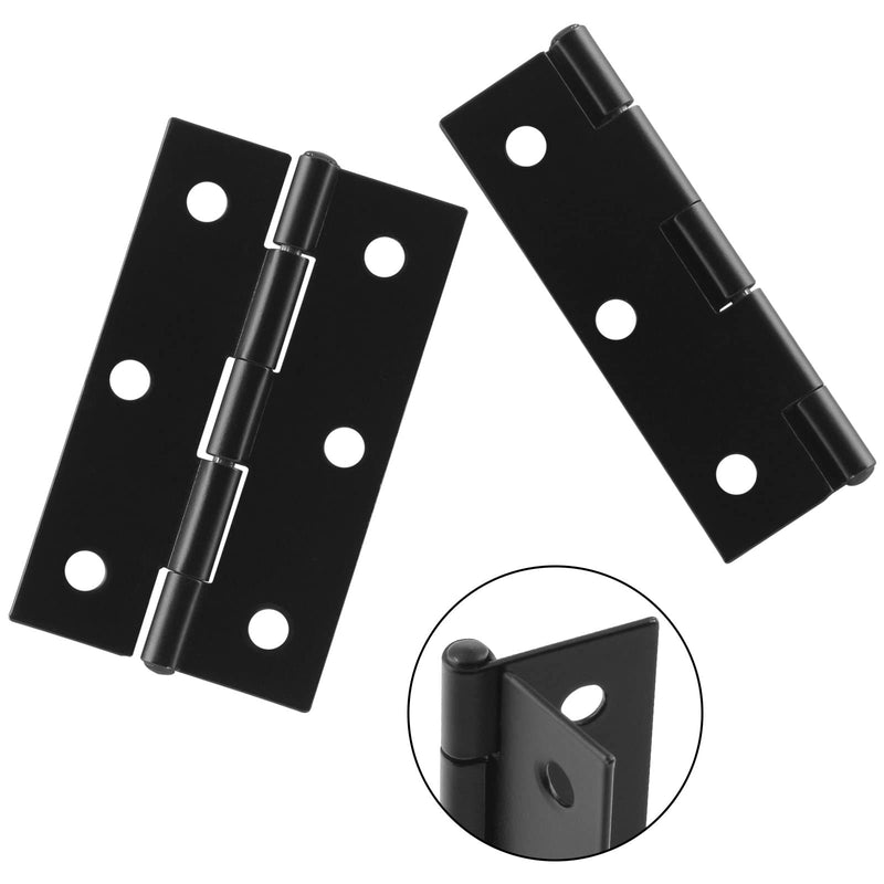 [Australia - AusPower] - 12 Pack 2.5 Inch Door Hinge Cabinet Hinge,Black Butt Hinges Ball Bearing hinges Window Hinges Outdoor Hinges with Mounting Screws Black 