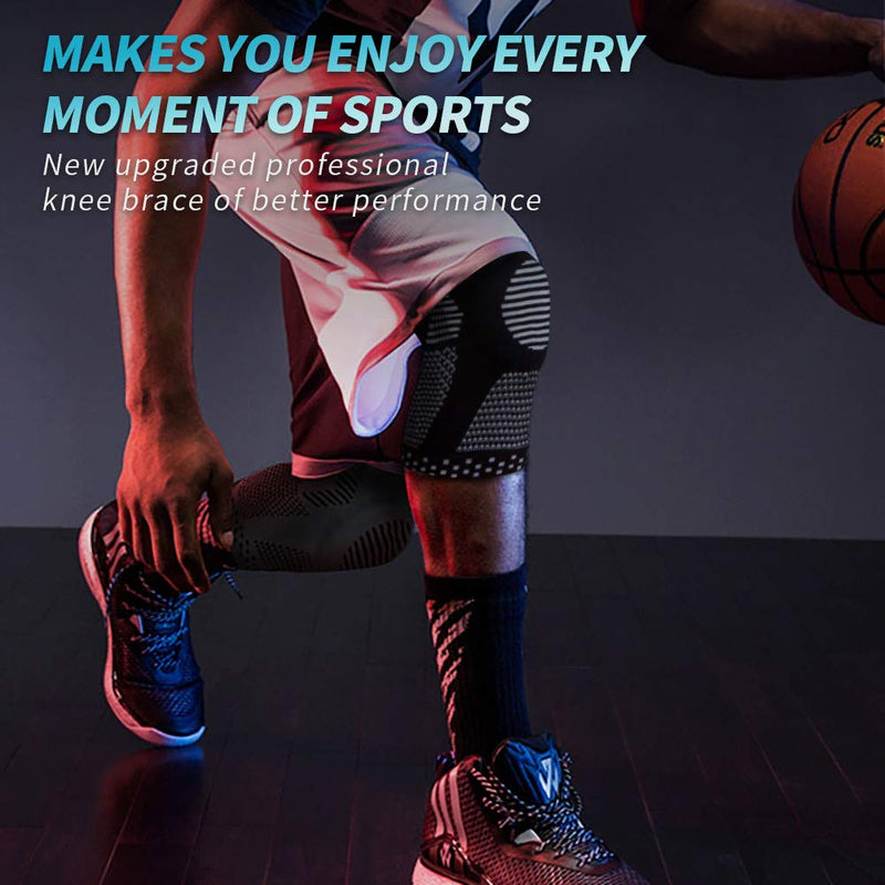 [Australia - AusPower] - NEENCA Professional Knee Brace for Pain Relief, Medical Knee Support with Patella Pad & Side Stabilizers, Compression Knee Sleeve for Meniscus Tear, ACL, Joint Pain, Runner, Workout - FSA/HSA Eligible Large Black 