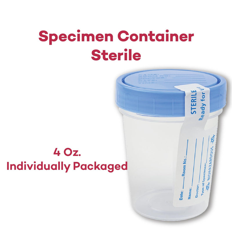 [Australia - AusPower] - Dealmed Specimen Collection Containers Single Use Urine Specimen Cups, Screw on Leak Resistant Lid, Included ID Label, 4 oz, 5 Count 