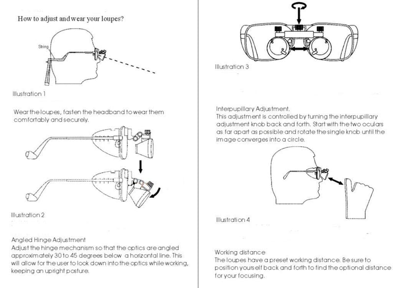 Bestlife 3.5x420mm Dental Medical Binocular Loupes with Head Light Lamp (Silver)