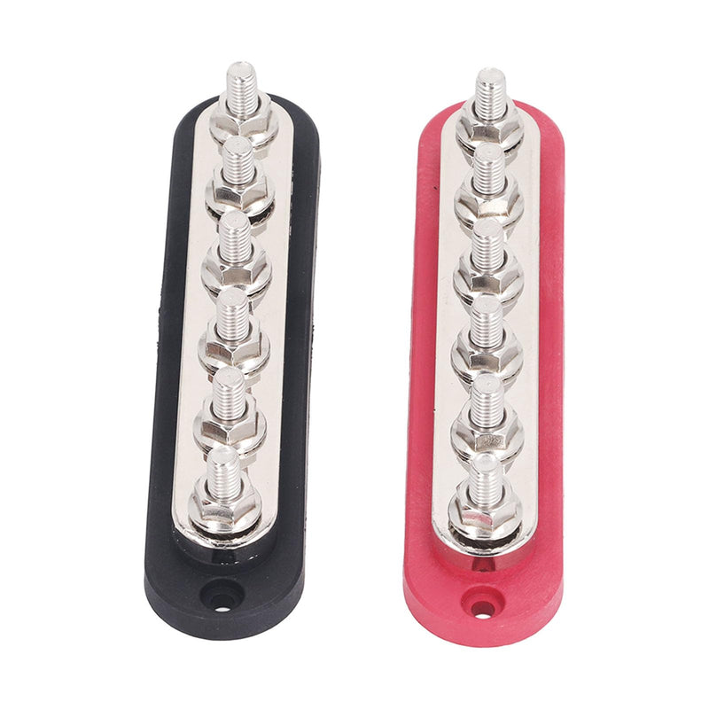SEAFRONT 2pcs M8 300A 12-48V Busbar Power Distribution Block Automotive Marine Battery Busbar Terminal Block with Cover