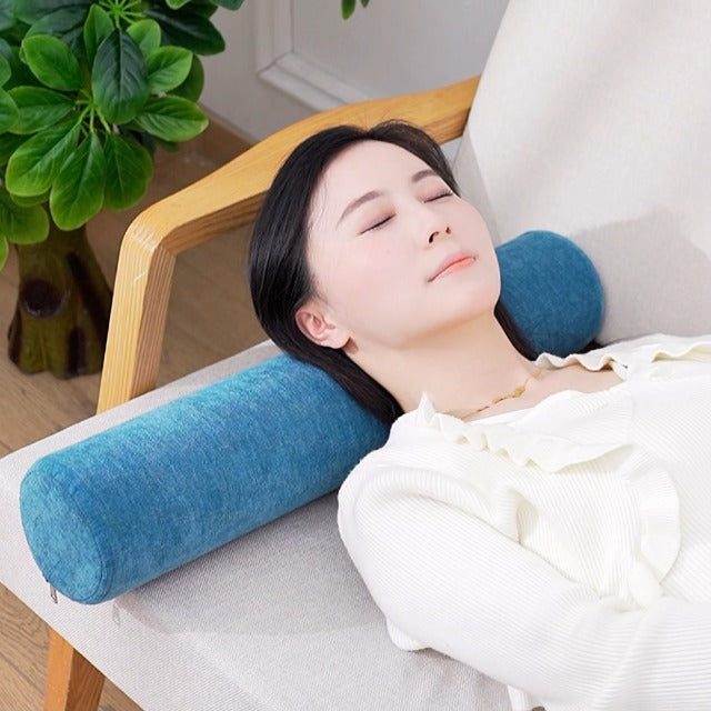 2 Pack Neck Roll Pillow, High-Density Foam Cylinder Bolster Pillow for Neck, Back & Lumbar Support, Ergonomic Round Pillow for Side Sleepers, Sleeping (5.9''x23.6'' Medium Grey) 23.6x5.9IN