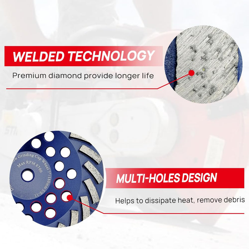 [Australia - AusPower] - DT-DIATOOL 4.5 Inch Concrete Grinding Wheel Granite Marble with Turbo Row Diamond Segment 