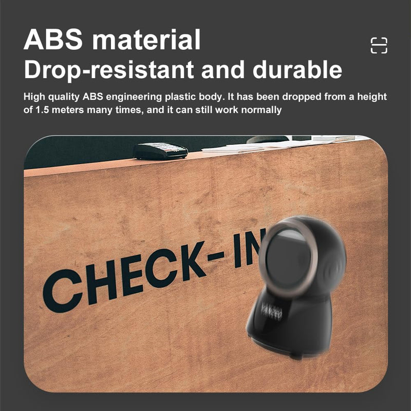 [Australia - AusPower] - YANZEO YS860 Barcode Scanner 2D/1D Desktop Barcode Reader Hands-Free QR Bar Code Scanner Plug and Play Fast & Accurate Scanning for Store, Office, Warehouse Black 