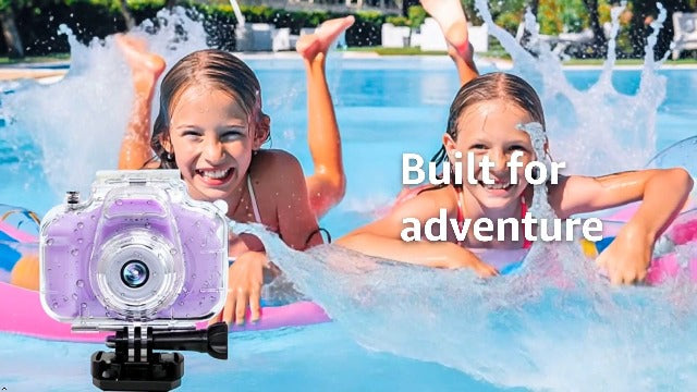 Kids Waterproof Camera 12MP 1080P Digital Camera with 32GB Card & Case Blue