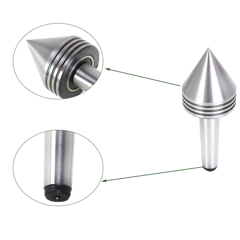 [Australia - AusPower] - Live Center MT2 60 Degree 2-1/2 x 1-11/16 Fit for Metal Lathe CNC Work 